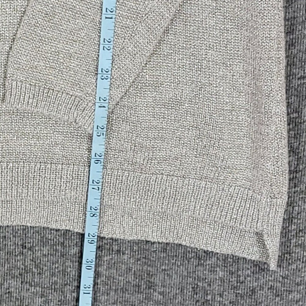 J. JILL Sweater Womens Medium Taupe Metalic Shimmer Long Sleeve Pullover - Picture 4 of 12
